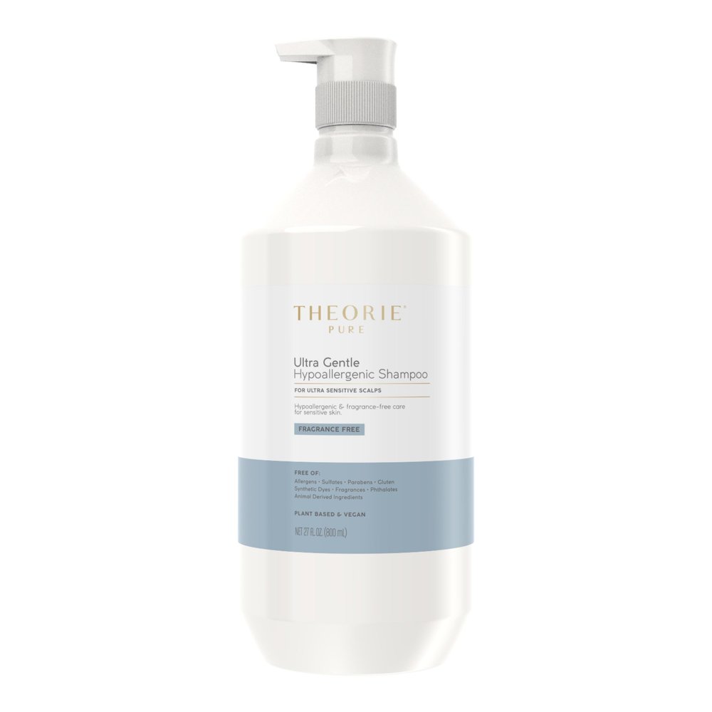Theorie PURE Ultra Gentle Hypoallergenic Shampoo  Plant-Based & Vegan  Fragrance Free  Designed for Delicate Scalps  Pump Bottle  27 fl oz (1 Pack)