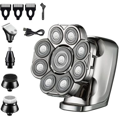9D Shaver for Men Bald Floating Head Electric Shaver 6-in-1 with Nose/Body Trimmer Wet/Dry LED Display Upgrade Mens Grooming Kit
