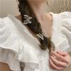 2Pcs Korean Butterfly Pearl Hair Clip, Refreshing Hair Clip Hair Pearl Bangs Hair Accessories (Golden Pearl) view 2
