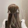 2Pcs Korean Butterfly Pearl Hair Clip, Refreshing Hair Clip Hair Pearl Bangs Hair Accessories (Golden Pearl) view 3