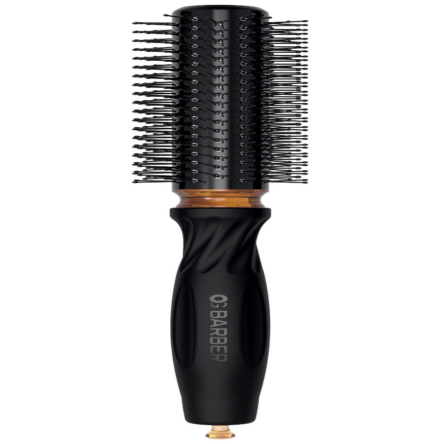 Olivia Garden OG Barber round brush with Ceramic Coated Barrel, quick drying and v-shaped bristles for easy styling on men hair, 1 inch
