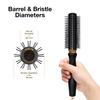 Olivia Garden OG Barber round brush with Ceramic Coated Barrel, quick drying and v-shaped bristles for easy styling on men hair, 1 inch view 2