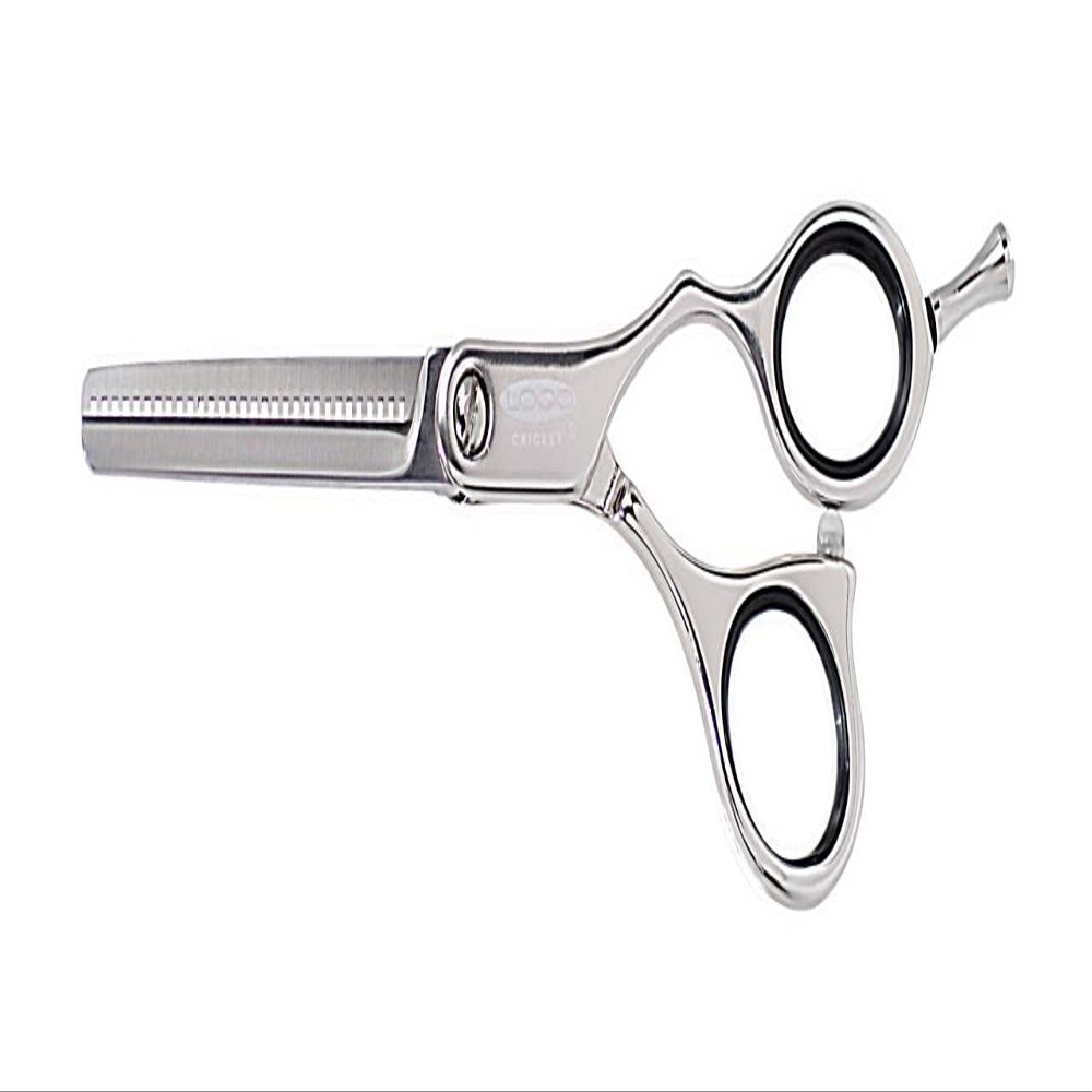 Cricket Logo Silver Series Hair Cutting Shears - Professional Barber Scissors, 30T Thinning Ultra Lightweight, Japanese Stainless Steel Blades, Aluminum Handles, Ergonomic Grip, Haircut Scissors
