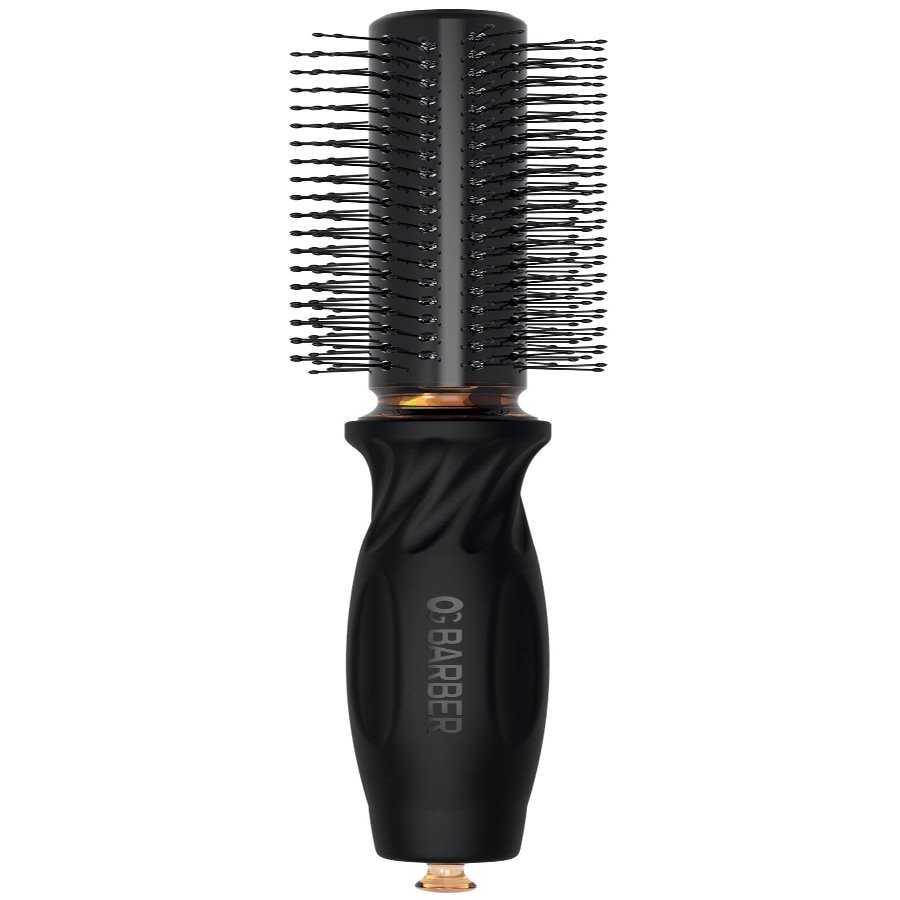 Olivia Garden OG Barber round brush with Ceramic Coated Barrel, quick drying and v-shaped bristles for easy styling on men hair, 3/4 inch
