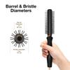 Olivia Garden OG Barber round brush with Ceramic Coated Barrel, quick drying and v-shaped bristles for easy styling on men hair, 3/4 inch view 2