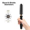 Olivia Garden OG Barber round brush with Ceramic Coated Barrel, quick drying and v-shaped bristles for easy styling on men hair, 1/2 inch view 2