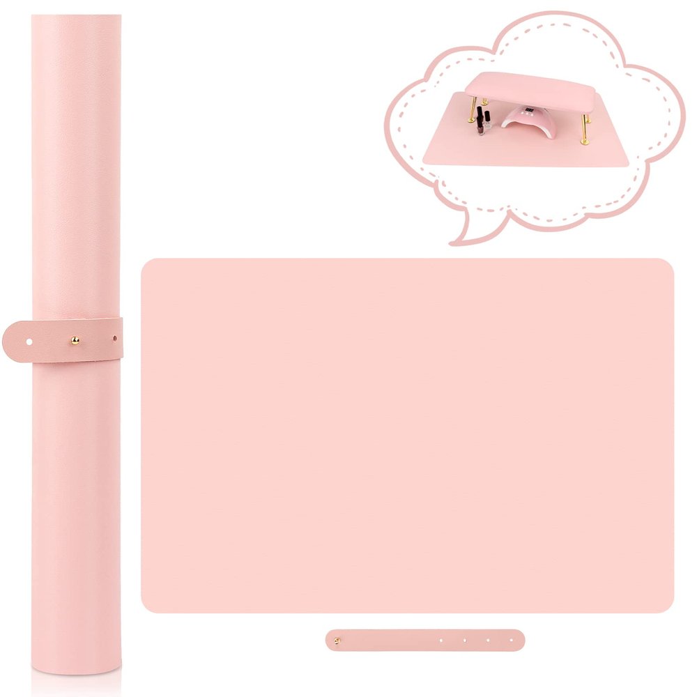 (MAT ONLY) Nail Art Table Mat, Nail Arm Rest Pad for Acrylic Nails, Soft Microfiber PU Leather Nail Mat for Table, Foldable Nail Hand Rest Pillow Manicure Pad, Acrylic Nail Desk Mat for Nail Cushion