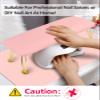 (MAT ONLY) Nail Art Table Mat, Nail Arm Rest Pad for Acrylic Nails, Soft Microfiber PU Leather Nail Mat for Table, Foldable Nail Hand Rest Pillow Manicure Pad, Acrylic Nail Desk Mat for Nail Cushion view 2