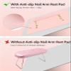 (MAT ONLY) Nail Art Table Mat, Nail Arm Rest Pad for Acrylic Nails, Soft Microfiber PU Leather Nail Mat for Table, Foldable Nail Hand Rest Pillow Manicure Pad, Acrylic Nail Desk Mat for Nail Cushion view 3