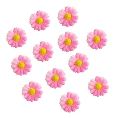 12pcs Womens Multi-colored Sweet Daisy Hair Clips Mini Sun Flower Hairpins Hair Accessory for Bridesmaid Wedding Photography (Pink)