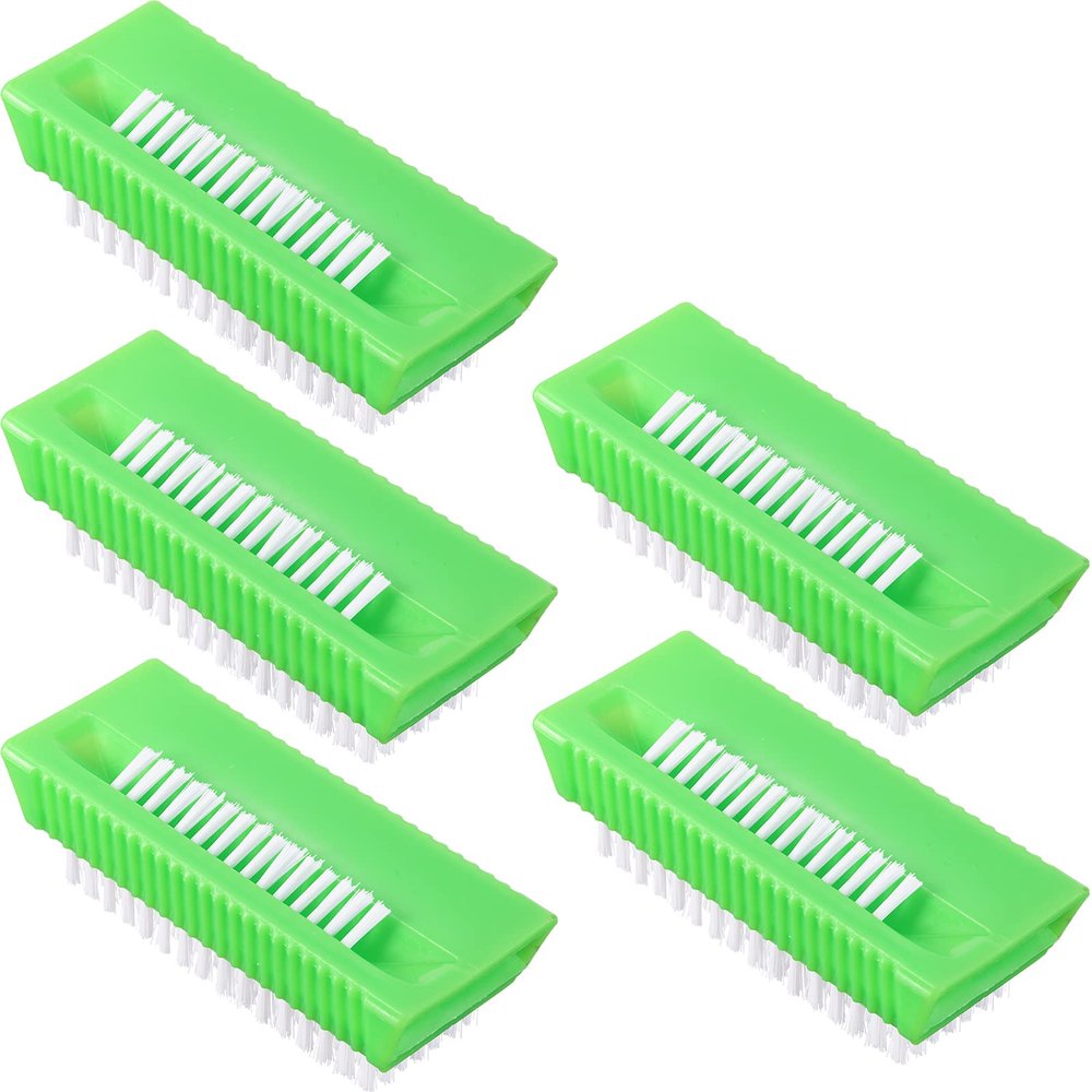 Boao 5 Pcs Hand Scrub Brushes for Nail Cleaning Fingernail Brush Soft Non Disposable Scrub Brush Plastic Hands Nail Cleaning Brushes for Men Women Kids (Green)