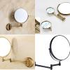 Antique Bronze Beauty Mirror, Hotel Wall Mounted Folding Makeup Mirror, 3X Magnifying Double Sided Mirror,Extendable Double Sided Vanity Mirror 8 Inch A view 4