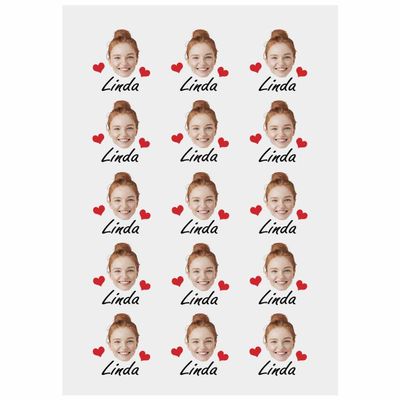 Personalized Temporary Tattoos, Custom Face Tattoos for Birthday Wedding Bachelorette Party, 1 Set of 15 Pieces Customized Tattoos Temporary