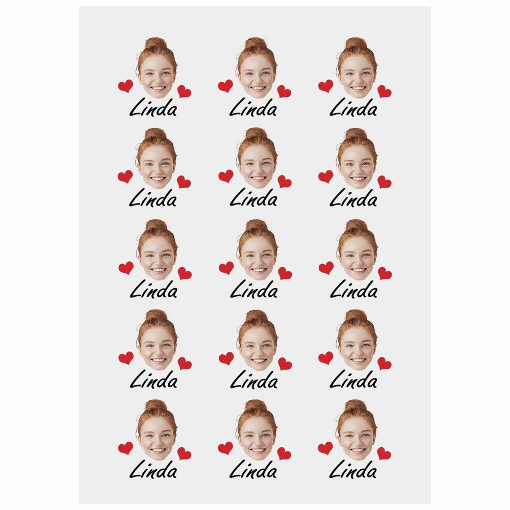 Personalized Temporary Tattoos, Custom Face Tattoos for Birthday Wedding Bachelorette Party, 1 Set of 15 Pieces Customized Tattoos Temporary