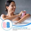 2PCS Exfoliating Bath Sponge, Fish Scale Pattern Shower Sponge 3D Super Soft Comfortable Body Exfoliator Sponge with Lanyard for Adults Kids view 2