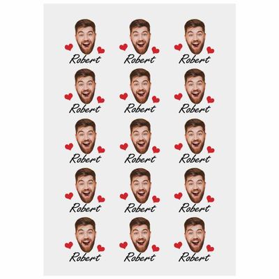 Personalized Temporary Tattoos, Custom Face Tattoos for Birthday Wedding Bachelorette Party, 1 Set of 15 Pieces Customized Tattoos Temporary