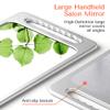 TASALON Unbreakable Hand Mirror with Double Handle- Large Handheld Barber Mirror for Hair and beauty Salon - Durable Hand Held Mirrors for barbershop - Haircut Mirror with Double Handgrip- Silver Gray view 3