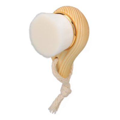 Wooden Facial Brush, Soft Fiber Bristles with Hang Ring Face Wash Brush for Daily Cleaning