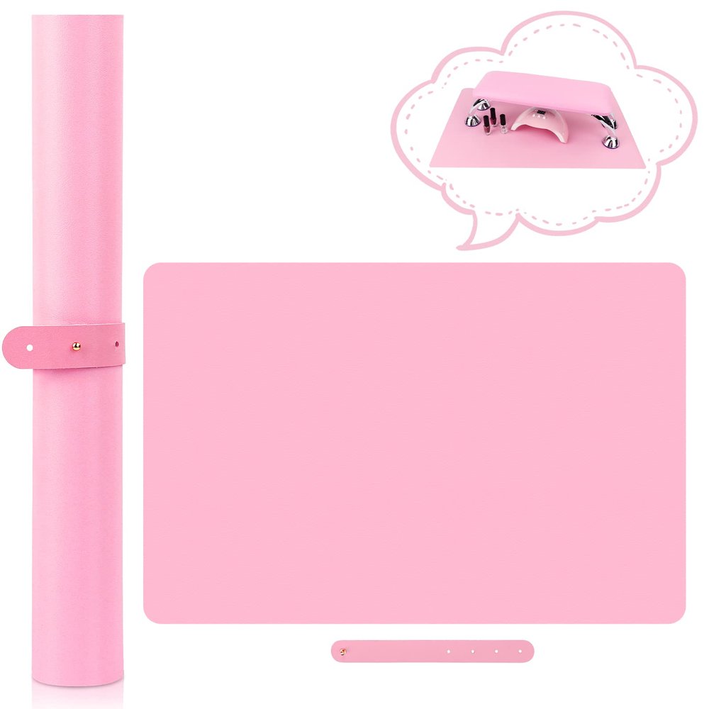 (MAT ONLY) Nail Art Table Mat, Nail Arm Rest Pad for Acrylic Nails, Soft Microfiber PU Leather Nail Mat for Table, Foldable Nail Hand Rest Pillow Manicure Pad, Acrylic Nail Desk Mat for Nail Cushion