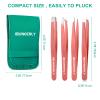 iBuneerly Eyebrows Tweezers Set, 4Pcs Stainless Steel Tweezers for Women with Travel Case, Great Precision for Ingrown Hair, Facial Hair and Splinter Removal view 4