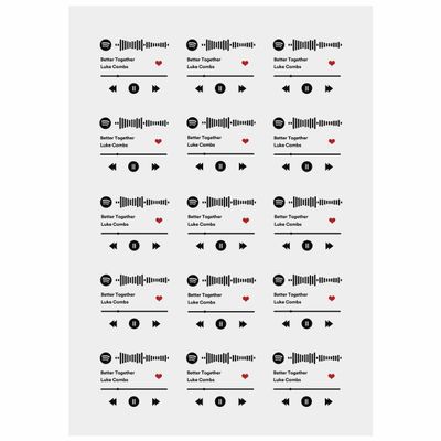 YesCustom Personalized Temporary Tattoos Spotify Song Music Code Boyfriend Girlfriend Custom Fake Tattoo with Photo for Women Men Birthday Bachelorette Wedding Party Paper 1 Set of 15 Pieces