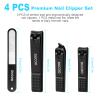 DUCOO Nail Clipper Set, 4 PCS Ultra Sharp Nail Clippers for Men, Women, Adults Toenail Fingernail Clippers, Stainless Steel Nail Cutter & File, Black view 2