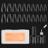 beetles Gel Polish 2 in 1 Nail Glue Base Gel and No Wipe Top Coat Kit,and Medium Coffin False Nails Tips 500Pcs view 1
