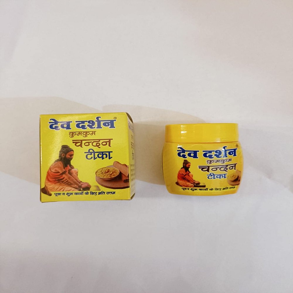 Dev Darshan Chandan Tilak Kumkum Pure Chandan Tika Pack of 2 40g in Yellow