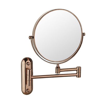 Beauty Mirror,10X Hotel Bathroom Wall Mounted Makeup Mirror, 8 Inch Extendable Mirror Foldable Telescopic Magnifying Double-Sided Shaving Mirror for Bathroom Vanity Rose Gold 8 inches 7X
