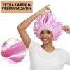 3PCS Extra Large Satin Bonnets for Sleeping, Hair Bonnets for Black Women Braids Curly Hair, A view 2