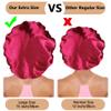 3PCS Extra Large Satin Bonnets for Sleeping, Hair Bonnets for Black Women Braids Curly Hair, A view 3