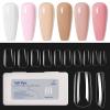 beetles Gel Polish Set- 6 Colors Transparent Jelly Milky White Sheer Pink Nude,and Medium Square False Nails Tips 500Pcs view 1
