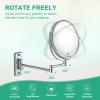 Beauty Mirror,10X Hotel Bathroom Wall Mounted Makeup Mirror, 8 Inch Extendable Mirror Foldable Telescopic Magnifying Double-Sided Shaving Mirror for Bathroom Vanity Rose Gold 6 inches 5X view 4
