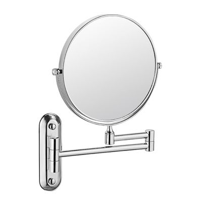 Beauty Mirror,10X Hotel Bathroom Wall Mounted Makeup Mirror, 8 Inch Extendable Mirror Foldable Telescopic Magnifying Double-Sided Shaving Mirror for Bathroom Vanity Silver 8 inches 3X