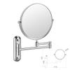 Beauty Mirror,10X Hotel Bathroom Wall Mounted Makeup Mirror, 8 Inch Extendable Mirror Foldable Telescopic Magnifying Double-Sided Shaving Mirror for Bathroom Vanity Silver 8 inches 3X view 2