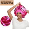 3PCS Extra Large Satin Bonnets for Sleeping, Hair Bonnets for Black Women Braids Curly Hair, E view 2