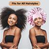 3PCS Extra Large Satin Bonnets for Sleeping, Hair Bonnets for Black Women Braids Curly Hair, E view 4