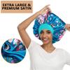 3PCS Extra Large Satin Bonnets for Sleeping, Hair Bonnets for Black Women Braids Curly Hair, D view 2