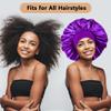 3PCS Extra Large Satin Bonnets for Sleeping, Hair Bonnets for Black Women Braids Curly Hair, B view 4