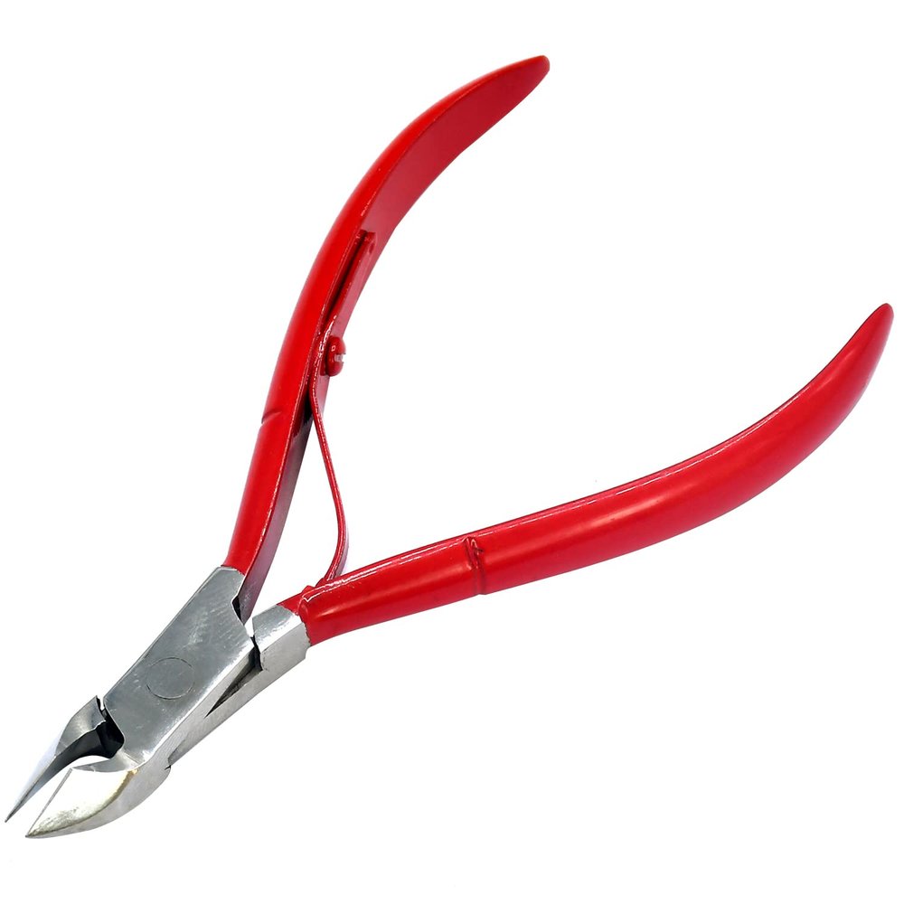 AAProTools Cuticle Nipper 1/2 Jaw Cuticle Remover Double Spring Color Handle Cuticle Clipper Stainless Steel Trimmer Cutter Scissor for Manicure DIY Nail Care (Red)