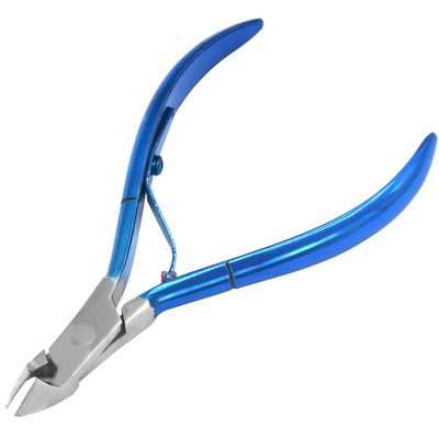 AAProTools Cuticle Nipper 1/2 Jaw Cuticle Remover Double Spring Color Handle Cuticle Clipper Stainless Steel Trimmer Cutter Scissor for Manicure DIY Nail Care (Blue)
