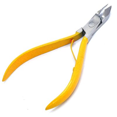 AAProTools Cuticle Nipper 1/2 Jaw Cuticle Remover Double Spring Color Handle Cuticle Clipper Stainless Steel Trimmer Cutter Scissor for Manicure DIY Nail Care (Yellow)