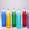 LALAFINA Glass Containers 7Pcs 10ml Colorful Frosted Roll on Bottles Glass Roller Bottles with Stainless Steel Roller Balls Refillable for Perfume Essential Oil view 2