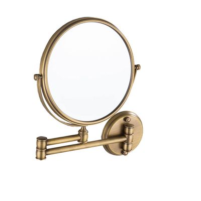 Antique Bronze Beauty Mirror, Hotel Wall Mounted Folding Makeup Mirror, 3X Magnifying Double Sided Mirror,Extendable Double Sided Vanity Mirror 8 Inch B