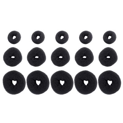 SHERCHPRY 15pcs Hair Bun Maker Flexible Donut Chignon Tool for Women Girls Includes for Up- and Ponytails Soft Natural Look