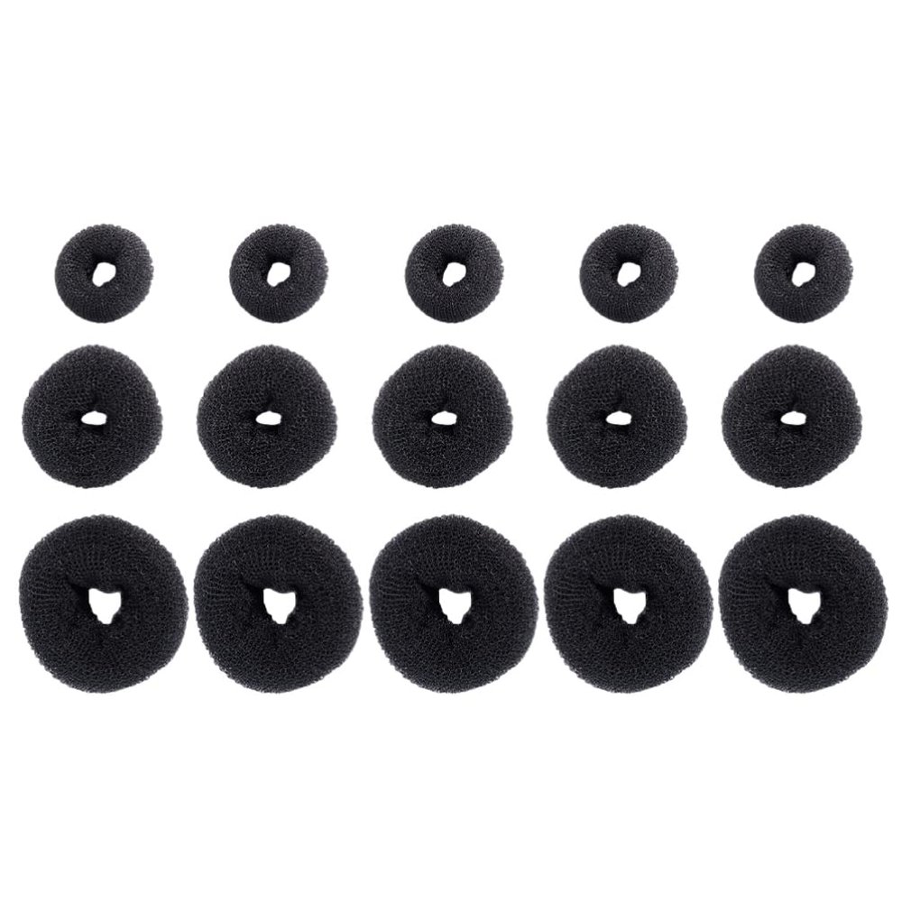 SHERCHPRY 15pcs Hair Bun Maker Flexible Donut Chignon Tool for Women Girls Includes for Up- and Ponytails Soft Natural Look