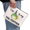 G2TUP Budgie Gift Talk To My Tail Feather Makeup Bag Budgie Lover Cosmetic Bag Budgie Mom Gift Parakeet Lover Gift Bird Watcher Zipper Travel Bag (Talk To My Tail Feather White Bag) view 2