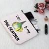 G2TUP Budgie Gift Talk To My Tail Feather Makeup Bag Budgie Lover Cosmetic Bag Budgie Mom Gift Parakeet Lover Gift Bird Watcher Zipper Travel Bag (Talk To My Tail Feather White Bag) view 4