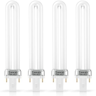 SEWACC 4pcs U- Shaped Lamp Bulb Tube 9W UV 365nm Lamp Tube for Nail Art Dryer UV Light Replacement