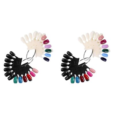 minkissy 4pcs Shaped Nail Display Sticks Sample Tips for Nail Art Practice Material for Manicure Training Salons and Homes